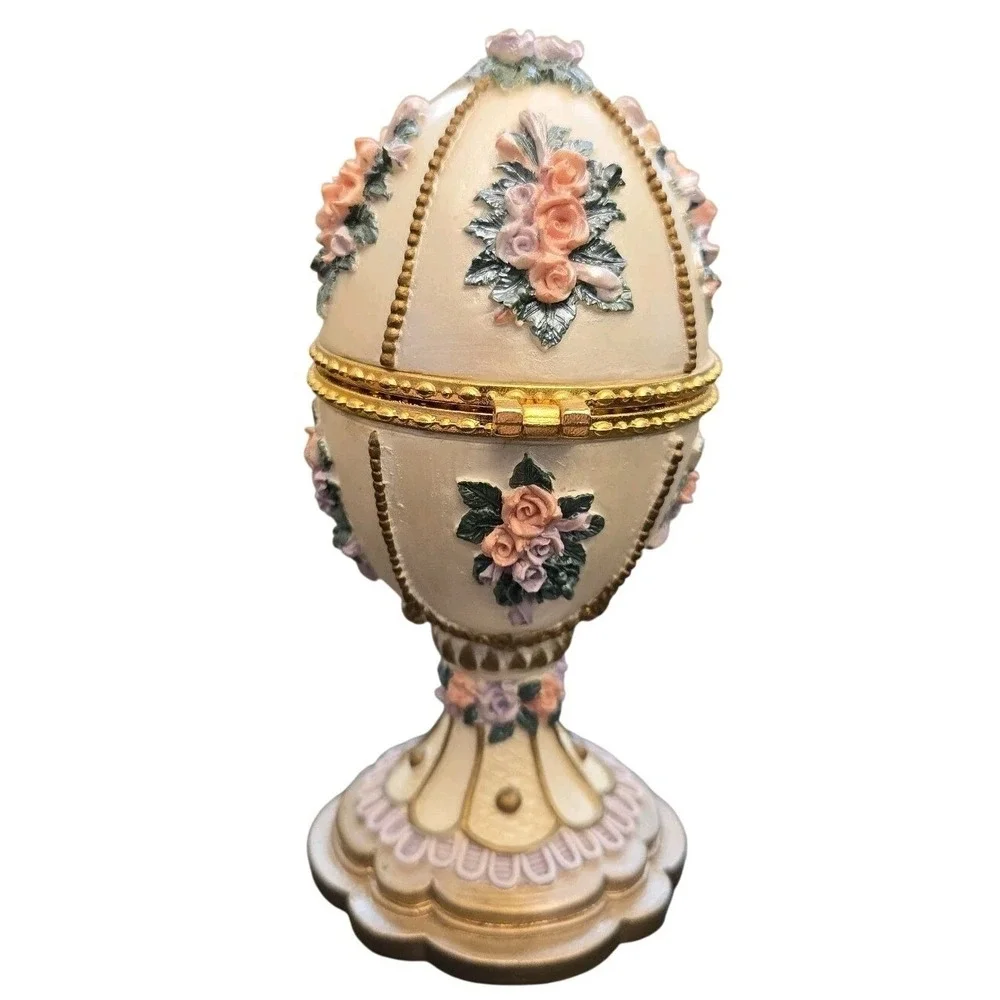 Resin Hinged Egg Jewelry Music Box Works